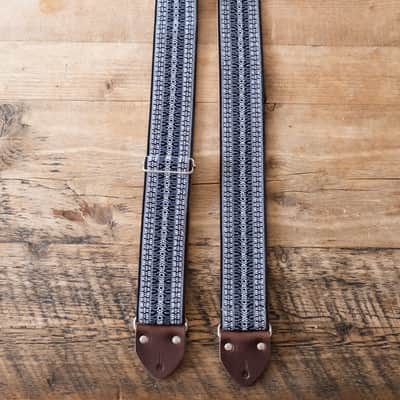 Vintage Blue 60s/70s Hippie Guitar Strap / Real Suede Backing / Handmade in the UK image 3