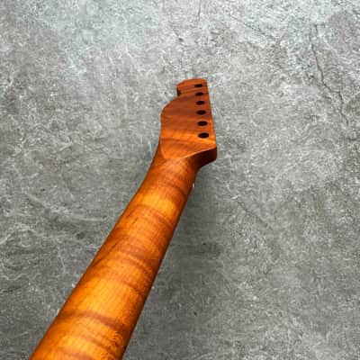 Telecaster electric guitar Neck Roasted Flame Maple 21 fret TL image 11