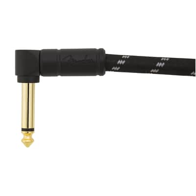 Fender Deluxe Series Instrument Cable 300mm (Black Tweed) - Stereo Patch Cable image 3