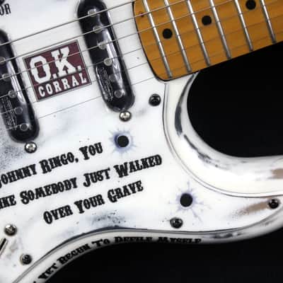 Custom Painted and Upgraded Ultra Rare (MIK) Mid 80's Arbor T-516 Guitar - Aged and Worn With Custom Graphics and Matching Pickguard image 10