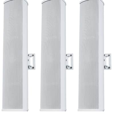 (6) Rockville WET ARRAY 4 White Line Array Speakers For church/School/Auditorium image 1