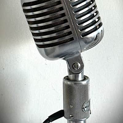 Vintage Shure 556C Fatboy Microphone, 1940's, original element, w/cable-stand image 7