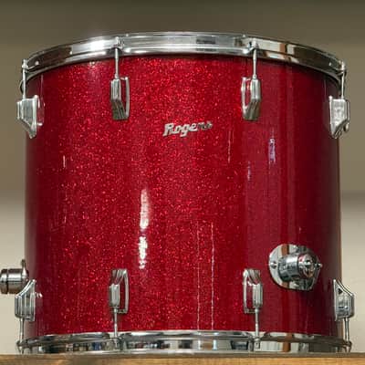 1970's Rogers 18" Red Sparkle 9/72 Floor Tom 16x18 Glass Glitter image 2