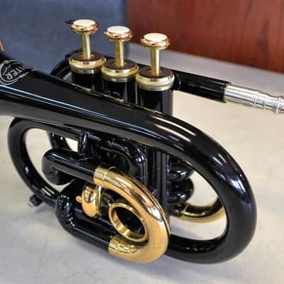 Jupiter JPT-416 Pocket Trumpet (Black Lacquer) with Mouthpiece and Carry Case image 3