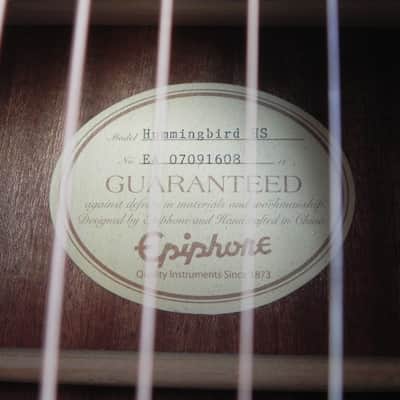 Epiphone Hummingbird HS Dreadnought Acoustic Guitar Heritage Cherry Sunburst image 3