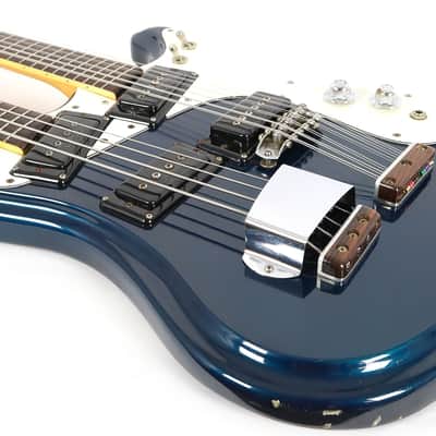 Vintage Mosrite 4x12 Double Neck Electric Bass & 12 String Guitar w/ OHSC Ink Blue Custom Order One of a Kind! image 8