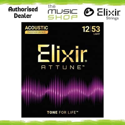 Elixir Attune 12-53 Phosphor Bronze Acoustic Guitar Strings, Light - 21052 image 1