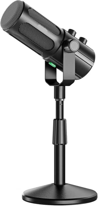 Vocal-Dynamic-Microphone, XLR-USB-Podcast-Microphone with Desktop Stand, Mute Button, Volume Knob, Studio Metal Built, Streaming-Mic for Content Creation, Music Recording image 1