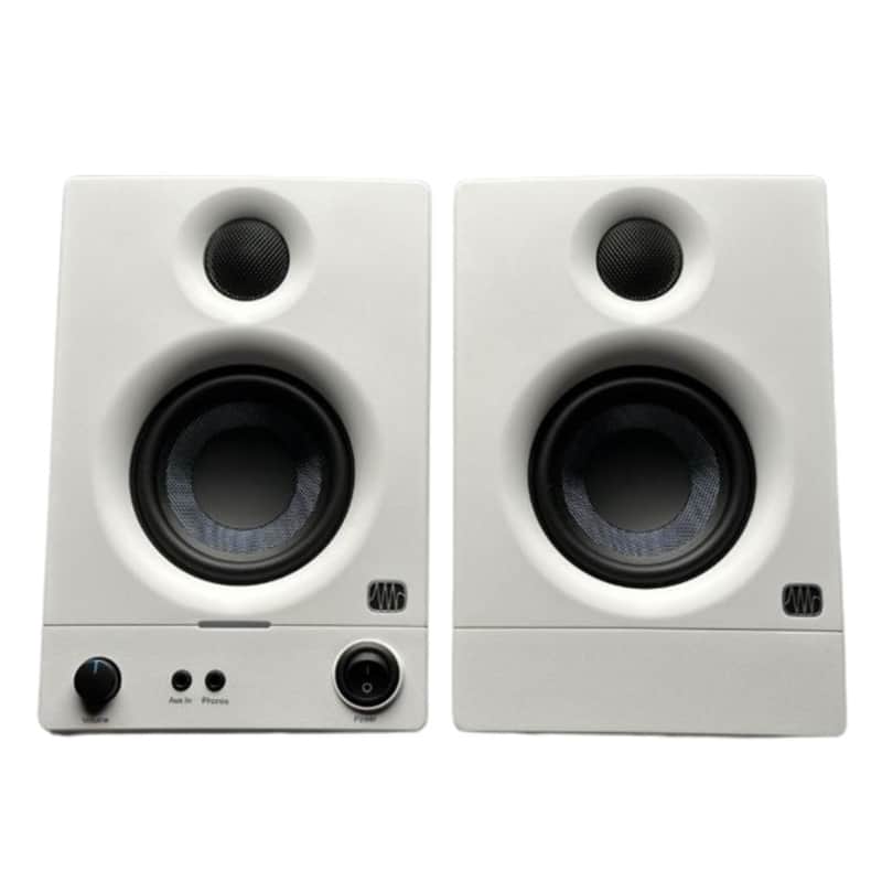 PreSonus Eris 3.5 3.5-Inch Active Media Reference Monitors with Headphone Amplifier and 1-Inch Silk-Dome Tweeter (White) image 1