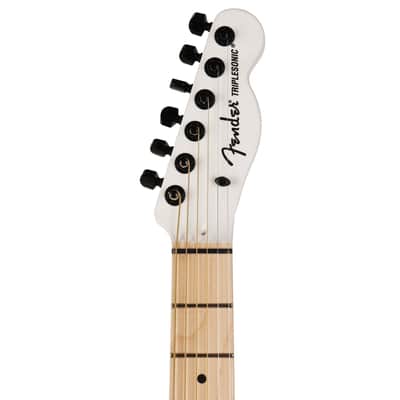 Fender Jack White Triplesonic Acoustasonic Telecaster Satin Arctic White with Black Top image 6