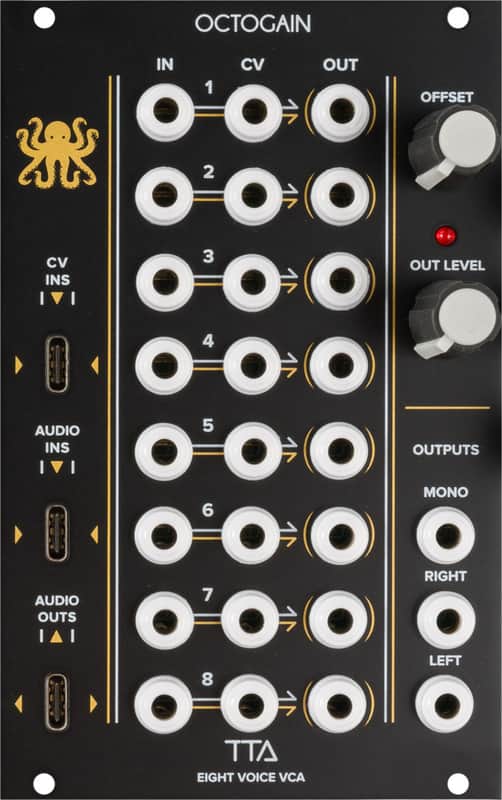 Tiptop Audio Octogain Analog Audio VCA Eurorack Synth Module, Black image 1