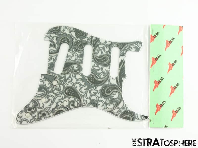 NOS WD Music Products Strat Stratocaster Style, Black Paisley, PICKGUARD