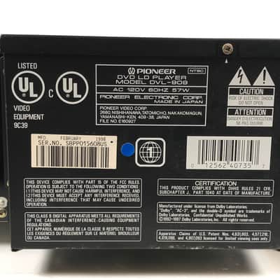 Pioneer DVD/CD Laserdisc Player DVL-909 image 8
