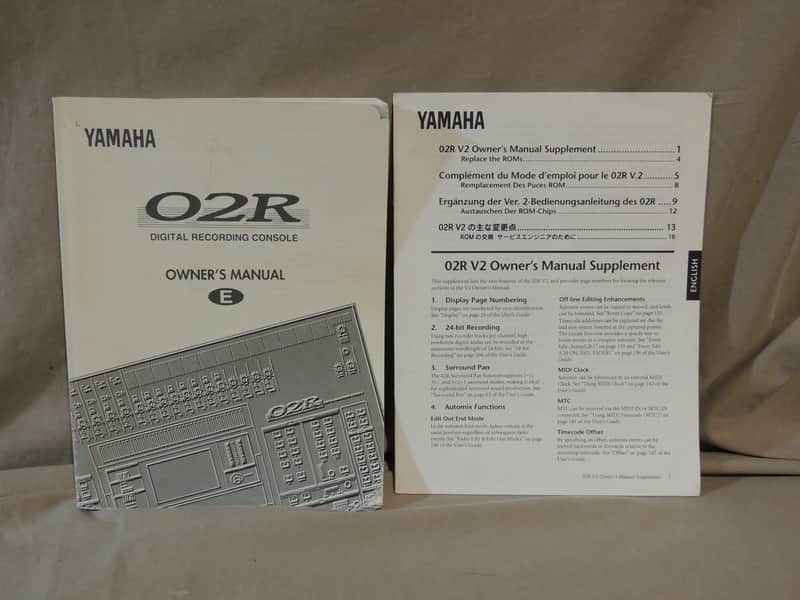 Yamaha O2R Digital Recording Console Version 2 Owner's Manual [Three Wave Music] image 1