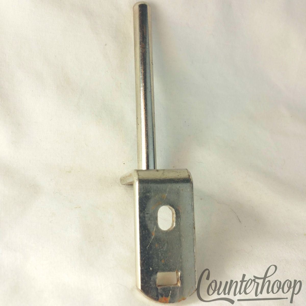 Leedy Cowbell Holder Clamp-On Bass Drum Hoop Mount Nickel Vintage 30s USA Part* — main photograph