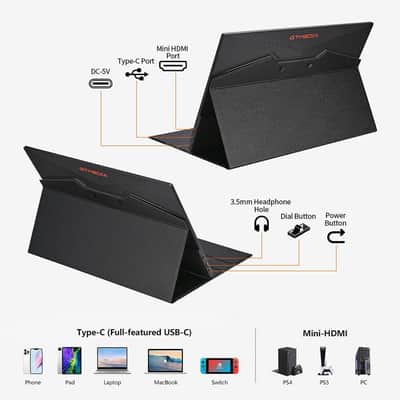 Portable Music Production Monitor 17.3” – 2.5K QHD Touchscreen Display for Producers, 165Hz HDR10, Dual Speakers, USB-C/Mini HDMI, Ideal for DAWs, Travel & Studio Recording image 4