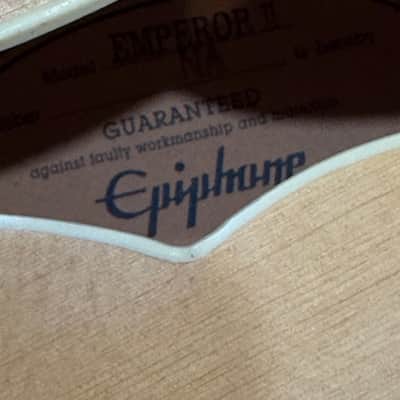 Epiphone Emperor II Hollowbody Archtop Electric Guitar – Natural – 2006 – w/ Soft Case image 18