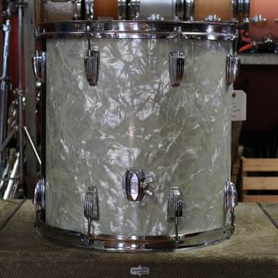 00s Lawton Drum Company 8x12 Tom and 16x16 Floor Tom in White Marine Pearl image 7
