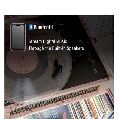 Crosley CR8017B 3-Speed Voyager Portable Turntable with Bluetooth Out - Floral-NEW image 4
