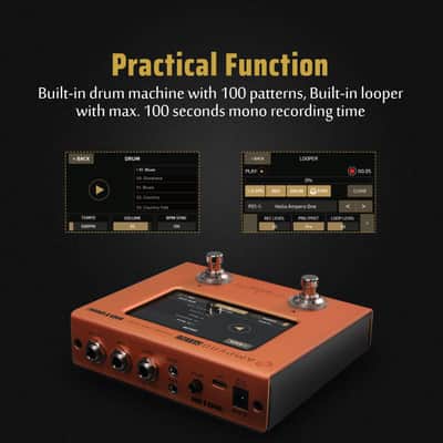 Hotone Ampero Mini MP-50 Guitar Bass Amp Modeling IR Cabinets Simulation Multi Language Multi-Effects with Expression Pedal Stereo OTG USB Audio Interface-(U.S. domestic inventory) image 6