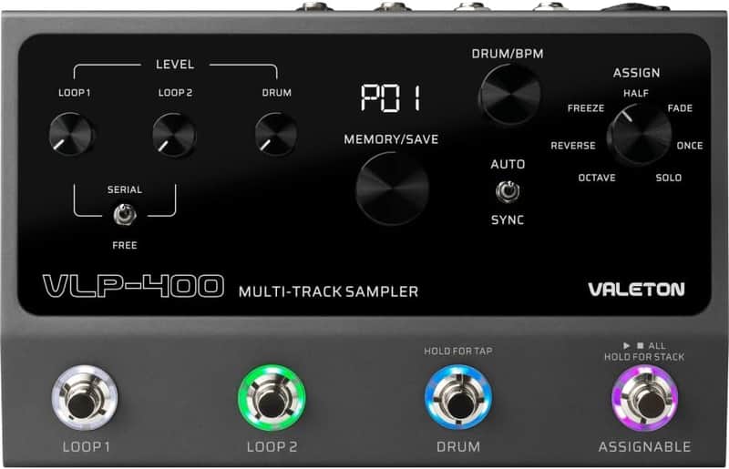 Valeton VLP-400 Multi-Track Sampler with 4 Footswitches - Two Full-Featured Loopers, Drum Machine image 1