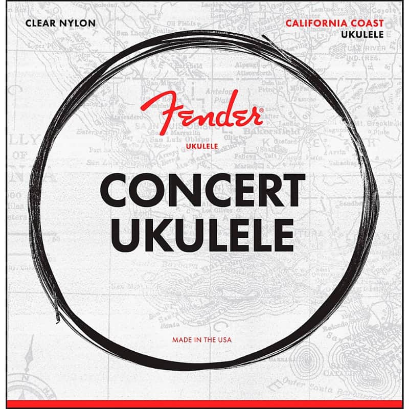 Fender Clear Nylon California Coast 28-28 Concert Ukulele image 1