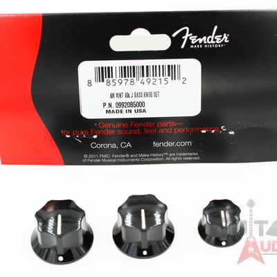 Genuine Fender Pure Vintage 60s Jazz Bass Guitar Knobs, Set of 3 - 099-2085-000 image 3