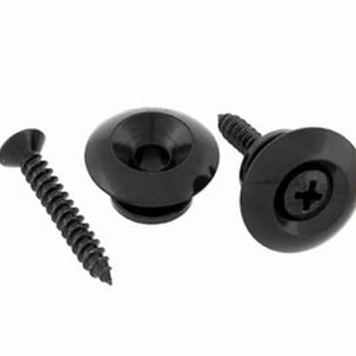 Oversized Strap Buttons (2) With Screws - BLACK