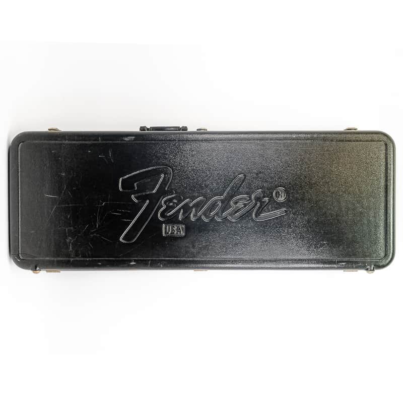 Fender USA Strat / Tele Hard Case – Black Exterior, Black Fur Interior, Vintage image 1