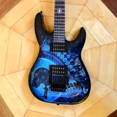 NEW DBZ Barchetta Neck Thru Electric Guitar- Floyd Rose-Trans Blue, Skull Gloss Korea image 1