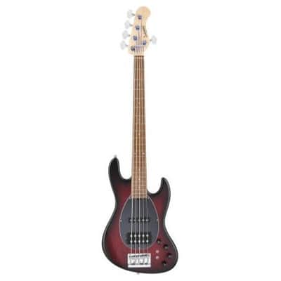 Sadowsky MetroLine 21-Fret Vintage MJ Bass 5 String, Red Alder Body, Burgundy Burst Transparent Satin image 1
