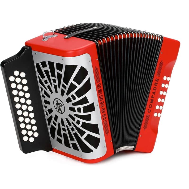 Hohner Compadre Accordion FBbEb Red w/Silver Grill image 1