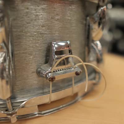 Vintage 1970s Premier Hi-Fi  5x14" Brushed Chrome over Aluminum Snare Drum (Made in England) image 12