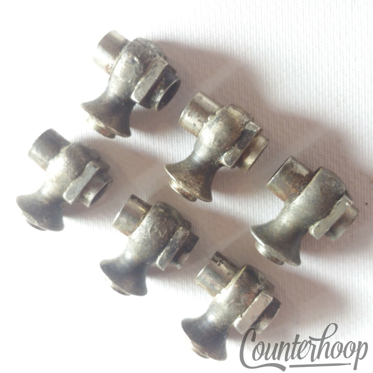 Early American 6x Single-Point Threaded Tube Lugs Snare/Tom/Bass Drum 00s Nickel — main photograph
