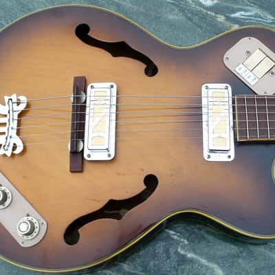 Teisco EP-8 1960's 2 Tone Sunburst Hollow Body Guitar image 2