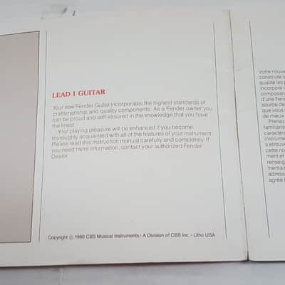 1980 Fender Lead 1 Owner's Manual image 2