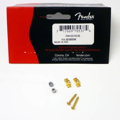 Genuine Fender Original Stratocaster Strat Guitar String Guides - Gold w/ Screws image 3