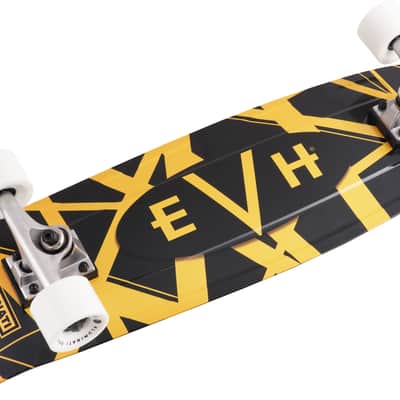 EVH Black With Yellow Stripes Skateboard Made in the USA by Aluminati Boards image 2
