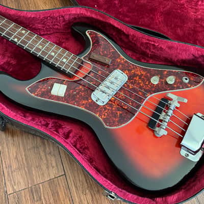 Vintage 1960s HARMONY H25 Bass Guitar w/Original Case MINT! image 1