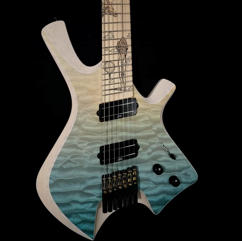 Padalka Guitars Pluto DC 7 Cartoon Collection #8 Natural Blue | Reverb