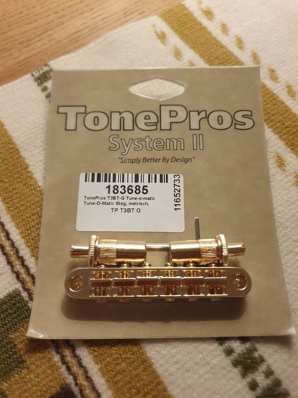 TonePros T3BT-G Metric Tune-o-Matic Locking Bridge 2010s - Gold image 1
