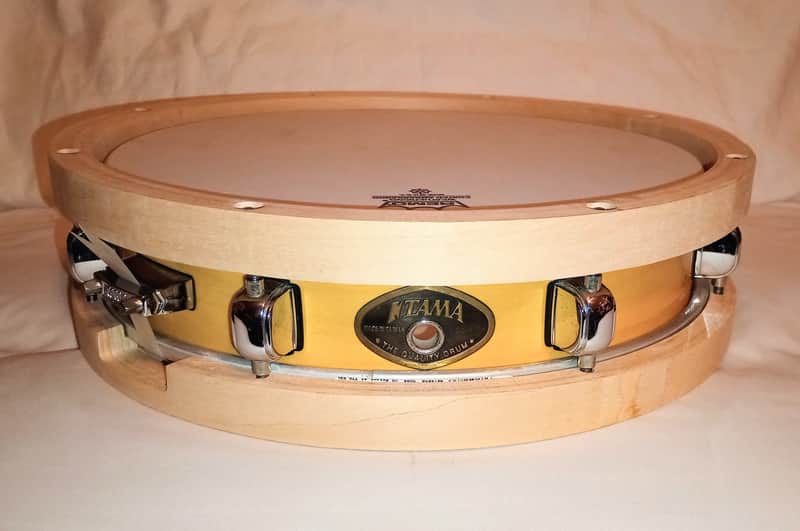 TAMA PICCOLO SNARE DRUM (see video)13" 8L 80's - NATURAL LACQUER-FREE SHIP TO C-USA! image 1