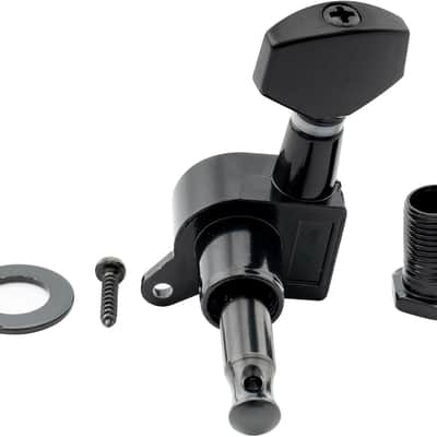 6-in-line Sealed Electric Guitar String Tuning Pegs Keys Machine Head Tuners Set Right Hand for Fender Strat Stratocaster Tele Telecaster Guitar, Black image 2