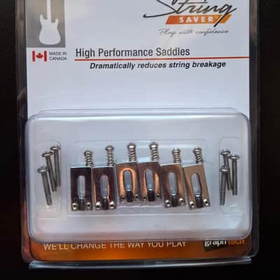 Set of Graph Tech String Saver saddles PG-8001 and Fender American Standard / Series Bridge Plate image 7