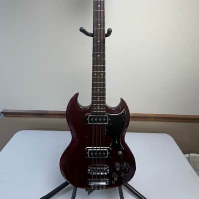 Framus Vintage Framus S-375 SG Bass Short-scale w/set-in neck. Early 1970’s - Cherry image 5