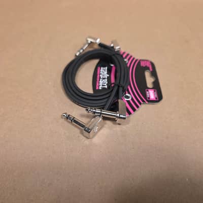 Ernie Ball Flat Ribbon Stereo Patch Cables (2-pack) (24 inch) 2020s - Black image 2