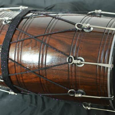 Naad Folk Musical Instrument Wedding Rosewood Sheesham Punjabi Bhangra Dhol With Bag 2022 Natural image 9