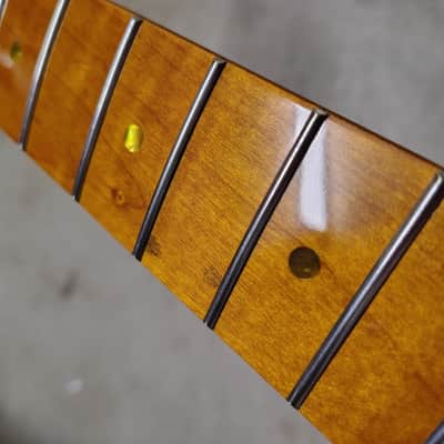 Flame Roasted Maple Tele Neck fits fender Telecaster body 21 frets 50s Gloss image 4