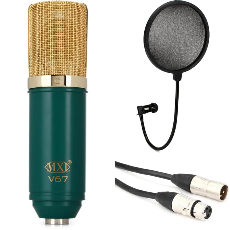 MXL V67G Large-diaphragm Condenser Microphone Bundle with Pop Filter and Cable image 1