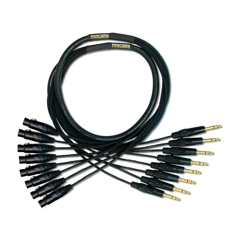 Mogami Gold 8 TRS-XLRF-15 Audio Adapter Snake Cable, 8 Channel Fan-Out, XLR-Female to 1/4" TRS Male Plug, Gold Contacts, Straight Connectors, 15 Foot image 1